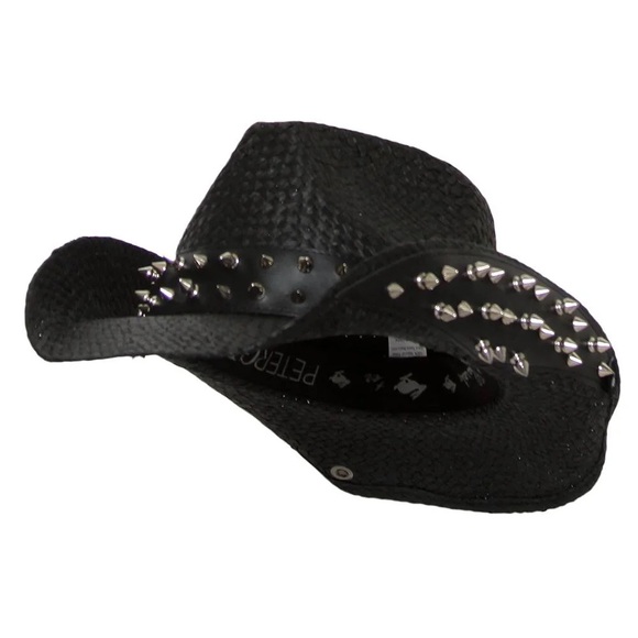 Peter Grimm True Character Studded Straw Cowboy Hat🖤 - Picture 1 of 10
